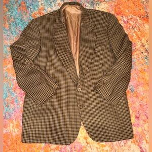 Oscar de la Renta Men’s Vintage Heritage Houndstooth Wool Blazer 46R